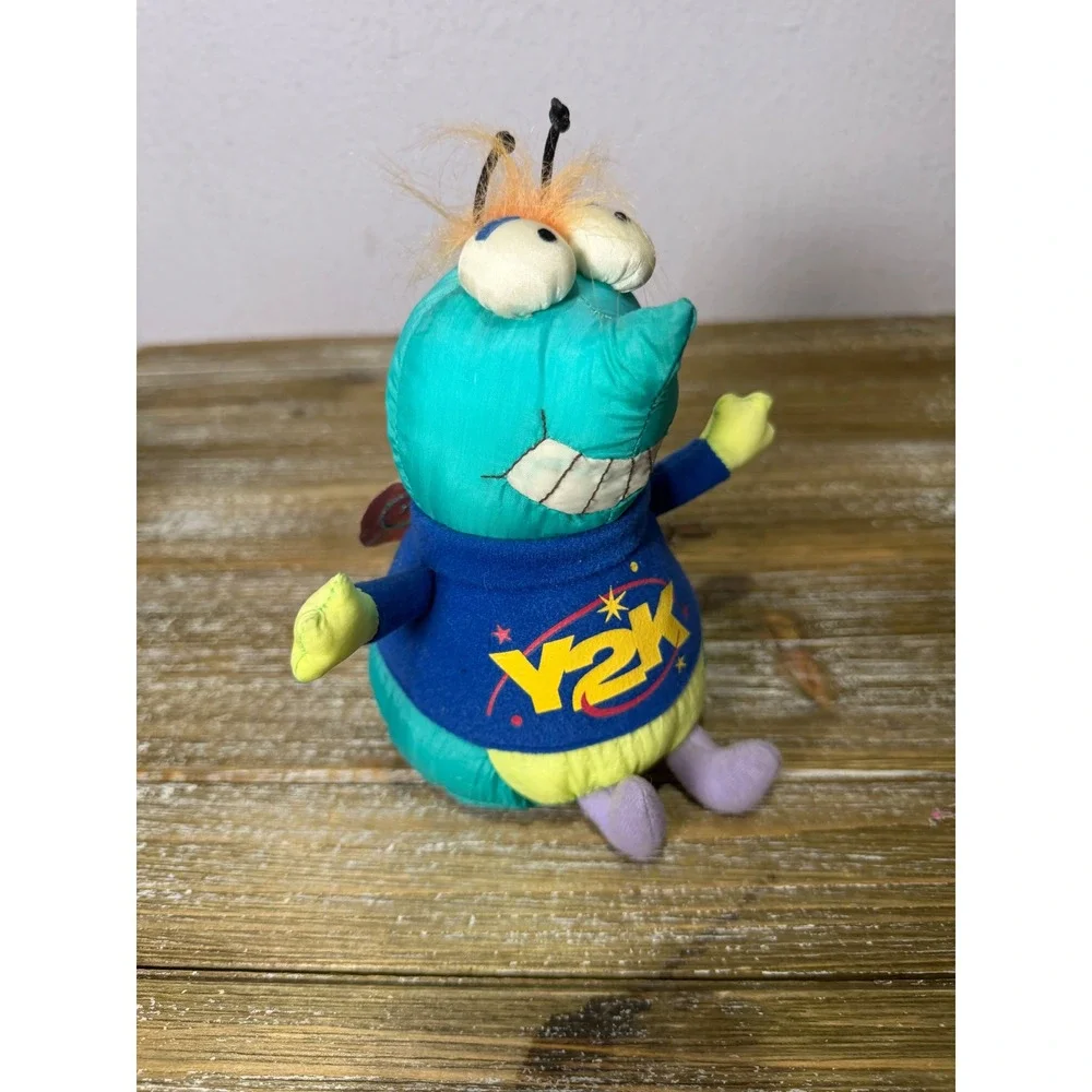 Vintage Hallmark Y2K Millennium Bug Plush Blue Teal Retro 2000 Souvenir Toy